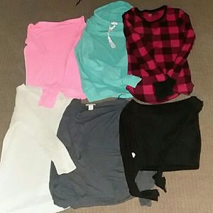 6 4s+2m long sleeve and crop top shirts